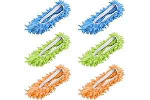 Zapatillas Mopa, PARFCO 6 Pieza Limpia Zapatillas, Cubrezapatos para Limpiar Pisos, Reutilizables Paños Microfibra para Fregona, Limpiar el Suelo del Hogar