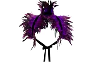 KELAND L'VOW Gótico Mantón de las Pluma Shrug Wrap Chales Estolas Con Collar Poncho Decoración de la Partido de Halloween (Viola)