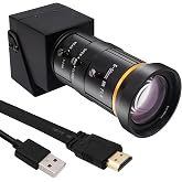 Svpro HDMI USB 4K Streaming Webcam with 5-50mm Manual Telephoto Lens, 10X Optical Zoom, H.264 H.265 Industrial USB Camera, CS
