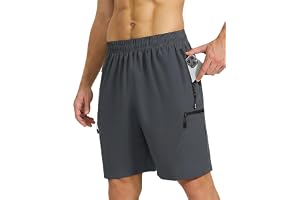 ZENGVEE Män vandring lastshorts vattentåliga promenadshorts med 5 fickor med dragkedja lätta snabbtorkande för utomhus sport