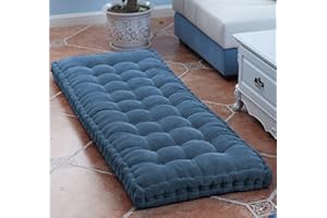 DG CATIEE Cojín de banco grueso Cojín de sofá largo Cojines de interior,Cojín de banco de jardín Cojín de asiento,Cojín de banco de comedor rectangular Cojines de suelo cojín de asiento (140x40cm,Azul)