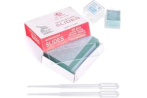 DAOOZHU 50 Stück Vorgereinigte Mikroskop Objektträg 76x25 mm,und 100 Stück Mikroskop-Deckgläser 20x20 mm,mit Tropfer,Microscope Slides für Biologieunterricht und Probenpräparation