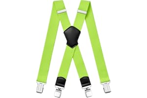 Aonvmdis Braces for Men, 4 Strong Clips, 4 cm Wide, X Shape, Elastic, Adjustable Length for Men and Women, Overalls, Jeans, Work Trousers, Jumpsuits