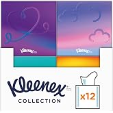 Kleenex Cube Collection Tissue Paper 12 Boxes of 48 Services Each Contains 4 Different Designs, Total 576 Tissues