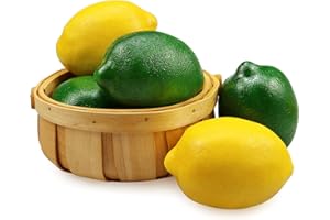 Lorigun Artificial Limón Simulación Citas realistas Limón Amarillo y Lima Verde Fruta Falsa para la decoración de la Cocina del hogar 6pcs