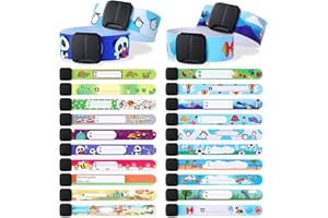 RUMIA 20 Stück Notfall-Armband für Kinder, Kinder Sicherheits Armband, Anti Verlust Sicherheits ID Bander Wiederverwendbare SOS Armband Verstellbar Wasserdicht für Jungen Mädchen Kleinkinder Baby