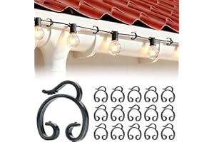 FFZZKJ Dachrinnenhaken für Lichterkette Befestigung Außen 50 Stücke Mehrfunktional Dachrinnenhalter, Wasserdicht und Frostsicher für Weihnachten Eisregen Lichterkette, G40, Schwarz