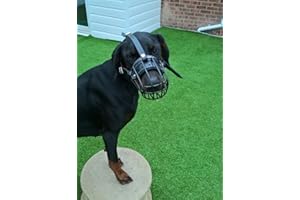 L&J Pets Uk Kaganiec dla psa, mocny metalowy drut, kaganiec, dla dobermanów, malinois i innych psów (pokryty czarną gumą, 4D) (MK 4D, 5D)