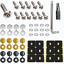 Anti Diebstahl Kennzeichen Schrauben - Edelstahl Set Mit Kappen & Werkzeug