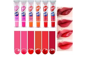 NHCDFA Lip Tint, Lip Stain Peel Off, Lip Tattoo Lipstick Peel Off, Lip Magic Color Long Lasting Tattoo Peel Off Mouth Lip Gloss, Waterproof Tear Lip Stain Cosmetic Gift Set For Girls(6 Pcs)