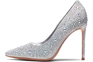 GENSHUO Scarpe Decolte Donna con Tacco a Spillo da 10 cm,Sexy Alto Tacco a Punta per Feste,Balli di Fine Anno,Matrimonio con Tacco a Spillo