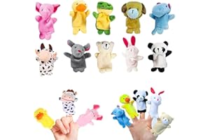 aqlbhz 10 Mini Finger Puppets Assortment for crianças & Meninas: Animal, Hand, Plush Figures for Heute unde School Party Supplies Gift