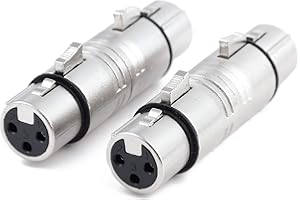 Ancable XLR 3 Pin Female to 3 Pin Female Adapter, 2-Pack Gender Changer, Mic Barrel Extension
