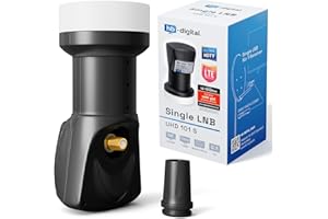 hb-digital Pojedynczy LNB (test BARDZO DOBRY *) LNC głowica 1 abonent Direkt LTE Protected Satelita Digital Sat Full HD TV 3D 4K UHD styki pozłacane ochrona przed warunkami atmosferycznymi czarny