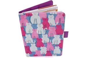 OXROSE Porta Libretto Sanitario Per Bebè - Modello Gatti - Formato A5 15x20 Cm - Alette Per Riporre Prescrizioni y Documenti