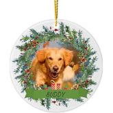 Personalised Christmas Baubles with Photo Christmas Pendant - Personalised Christmas Tree Decoration Couple Family and Friends Round