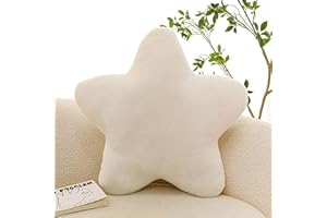 HAILMKONT Kuschelkissen Kinder Sternkissen, Weiche Flauschige Sternform Zierkissen Sofakissen, Kuschelkissen in Stern Form, Plüsch Kissen Dekokissen für Kinderzimmer Schlafzimmer Deko (40cm, Milchweiß)