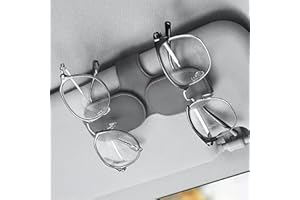 MainPi Soporte para Gafas de Sol para Coche,Portagafas Magnético para Coche,Universal Cuero PU Clip de Gafas de Sol para Visera de Coche,Clip Soporte de Anteojos de Sol de Vehículos(Gris)