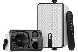 Inwa Altavoces Bluetooth para Exteriores, Altavoz Montable en Pared Resistente al Agua IPX5, Potente Sistema de Sonido con Graves, Sincronización Inalámbrica de hasta 100 Altavoces (Par, Sync Speaker)