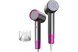 SLIKWAVE Hair Dryer Fast Dry 1800W Professional Ionic Hairdryer, Super Compact & Lightweight with Even Heat Anti-Static, Frizz-Control, Quick Drying, Energy Saving, Hairdryers for Women & Man (Black)