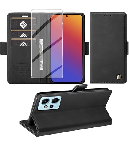 Leder-Handyhülle Für Xiaomi Redmi Note 12 4G – Klappbar Mit Kartenfach & Ständer