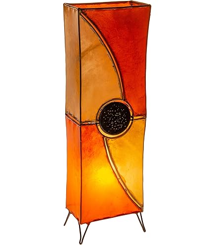 Lampadaire Fait Main Lampadaire Marocain Aida - Cuir Et Henné, Style Oriental 100cm Lampe Henné Artisanale