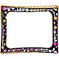 Inflatable Selfie Frame Giant Photo Booth frame Birthday Photo Booth Picture Frame Celebration Blow Up Party Prop for Wedding, Baby Shower, Birthday Party Decorations Supplies - Black Gold