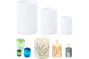 YILIYA 3 Pezzi Stampi per Candele Cilindriche,Stampi Cilindrici per Candele Fai da Te Stampo per Candele in Silicone per Decorazioni Produzione di Sapone e Campioni di Fiori