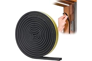 YOUSHARES Bande de Joint D-Profil, Calfeutreur Les Porte et Fenêtres avec Forte Adhérence, Isoler du Bruit et Anti-intempéries, 6 Metres (Noir)
