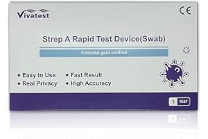 Strep A Viva Test Kit – Professional Strep Throat Test Kit – Rapid One-Step Test Strep A – Complete Throat Swab Cassette Test Kit – Fast and Accurate – Easy to Use