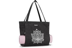 Gonex Sac de Yoga en Toile avec Poches Multiples, Sac de Sport pour Femme et Homme, Transport Tapis de Yoga, Idéal pour Pilates, Voyage, Entraînement