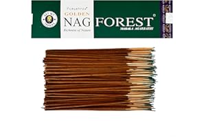 LAMARE Varillas de Incienso Vijayshree Golden Nag Forest de 100 g - 5 Paquetes de 20 g (70-90 Varillas) - Aromaterapia - Meditación - Yoga - Packaging EcoFriendly