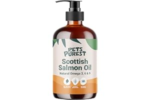 Pets Purest Scottish Salmon Oil For Dogs, Cats, Horse, Ferret & Pet - Pure Omega 3, 6 & 9 Fish Oil Food Treats Supplement for Natural Coat, Immune Support, Itchy Skin, Joint & Brain Health (1000ml)