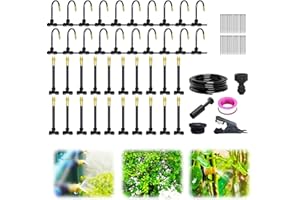 HOLDONELIGHT 20M/65.6Ft Adjustable Garden Watering System Kit – 2025 New Irrigation System with Bendable Nozzle for Outdoor Plants, Lawn & Garden Use (20M)