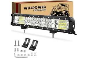 ‎WILLPOWER Willpower Arbeitsscheinwerfer led 12v, 17.6 Zoll 45CM 252W Offroad LED Scheinwerfer 12V 24V Flutlicht Spotlight Combo IP67 Wasserdicht Nebelscheinwerfer für Traktor SUV ATV LKW Auto Zusatzscheinwerfer