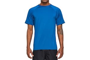 Arcweg Camiseta Hombres Mangas Cortas Rash Guard de Protección UPF 50＋Secado Rápido Deportes Acuáticos Surf Natación Verano Negro y Azul Cobalto