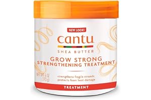 Cantu Grow Strong Strengthening Treatment - närande kräm för sprött hår - fuktgivande - Skyddar mot värmeskador - med sheasmö
