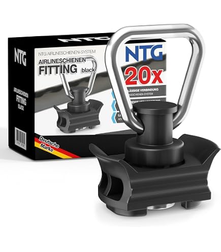 NTG Guide Airline in alluminio, forma quadrata, 1-20 metri, guida angolare per il fissaggio del carico, traforata e anodizzata, 1 metro e 2 metri (7 metri (1 metro + 3 x 2 metri