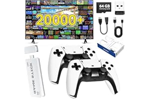 ScriMemo 2025 Upgraded Retro Game Stick Console - Video Game Console with 21,000+ Games, Enhanced Dual 2.4G Wireless Controllers, Plug and Play TV Nostalgia Stick, HDMI Output