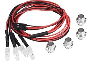 ‎DILWE RC Auto LED Lichter, 4 Stück Scheinwerfer RC Zubehör LED Lichter für Modell Drift Auto Fahrzeug(2# weißes Licht)