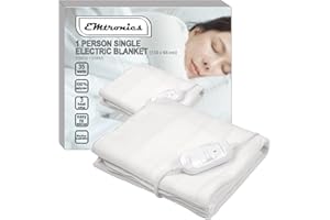 EMtronics Heated Electric Under Blanket Bed Warmer with 3 Heat Settings, Overheat Protection, Machine Washable - Single Size 135cm x 65cm