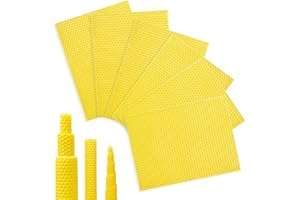 RUOXIXI 6 Pezzi Fogli di Cera D'api,20 x 15cm Lastre di Cera D'api Kit per la Creazione di Candele,Piatti in Cera D'api per Candela Artigianato candele al Miele Fai Da Te Creme Cosmetici,Lucidatura di Mobili