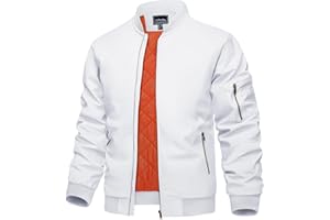 KEFITEVD Hommes Bombardier D'hiver Vestes De Baseball Veste Chaude Cargo Veste Coupe Vent Militaire Manteaux Avec Des Poches De Fermeture Éclair