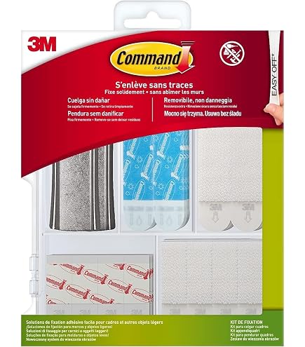 Crochets métalliques Command avec bandes adhésives, paquet format géant