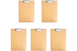 SPLDSUN 5 Pezzi Portablocco, Portablocco Di Legno con Robusta Maniglia a Molla e Fori Appesi Nascosti, Adatto per Uffici, Scuole, Ristoranti, Ospedali