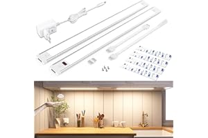 wobsion Led Sottopensile Cucina Con Luce Touchless,4000K Striscia Led Bianco Naturale,Luce Led Sottopensile 45CM×2PCS,Striscia Led Dimmerabile,Ultra Sottile Led Per Cucina Sottopensile,Scrivania