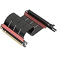 LINKUP - AVA5 PCIE 5.0 Riser Cable | RTX5090 RX9070 GPU Ready | x16 128GB/s Speed | Compatible with PCIe 4.0 & WRX80/WRX90E | Left Angle, Black 20cm (Total Length 24cm)