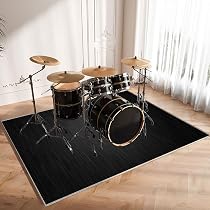 Tapis De Batterie ANSNOW - Antidérapant Et Insonorisant - 100x80cm à 200x160cm - Velours Et Latex