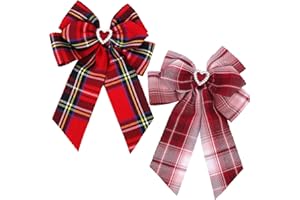 NEKAPLO 2PCS Tartan Bow Knot Stylish Scottish Hair Clips – Hair Accessories for Women & Girls – Fashion Hair Bows for Daily Wear & Special Occasions