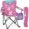 Emily Rose Kids Folding Chair | USA Company | Pink Kid Beach Chair with Safety Lock- Camping Chair for Girls Toddler with Cup Holder & Carry Case- Tailgate, Travel, Beach, Lawn- for Indoor & Outdoor